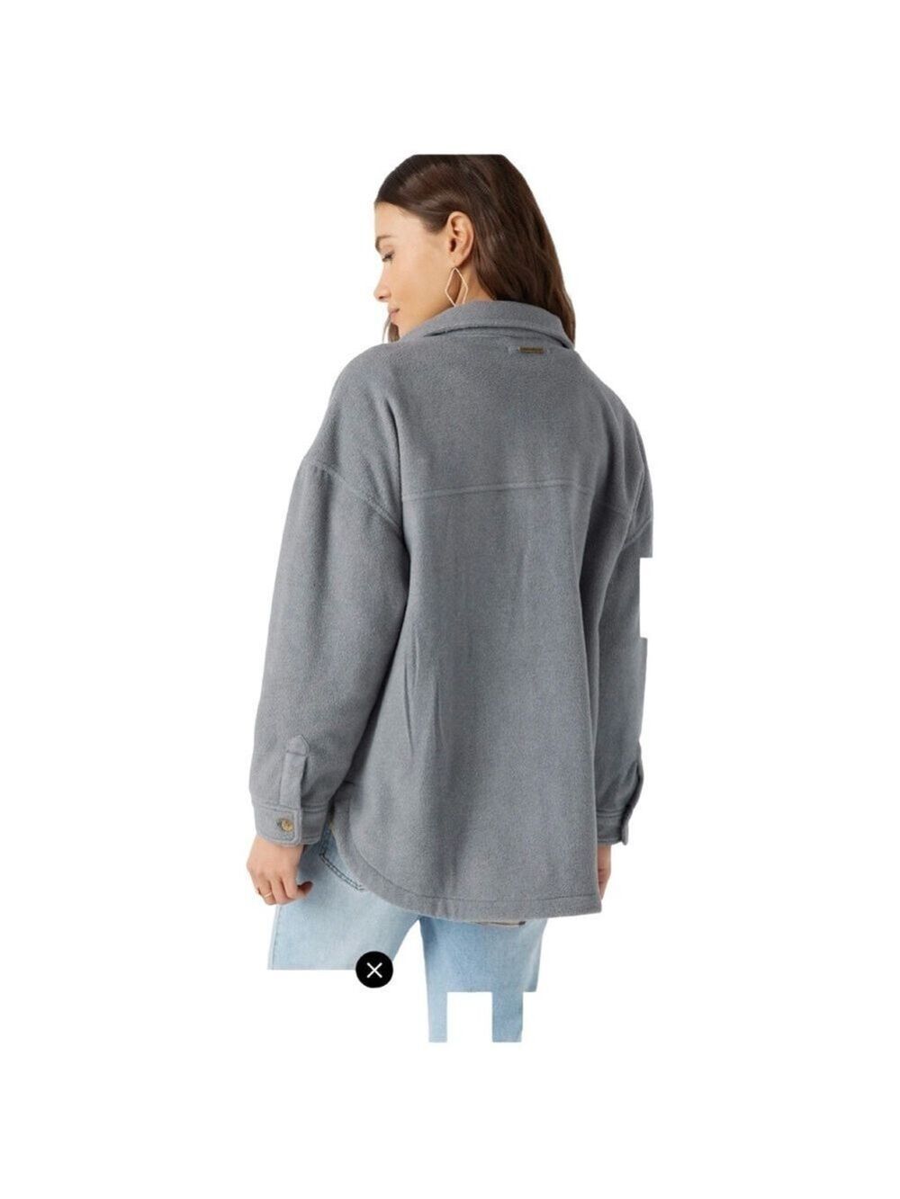 NWT $70 O’Neill Rune Solid Fleece Shacket – Gray - Picture 3 of 7